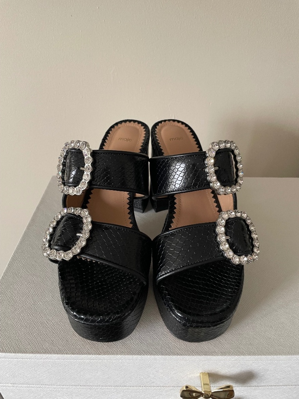 Maje - Rhinestone Buckle Mules